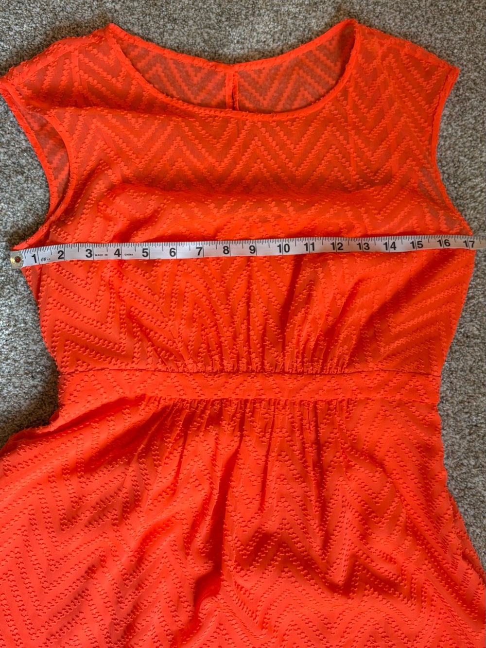 J. Crew Neon Orange Lace-Overlay Sleeveless Dress - Picture 5 of 6